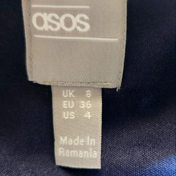 ASOS Parisian Black Mauve Floral Satin Wrap Maxi Dress Side Tie Slit Sz 4 NWOT - Picture 10 of 15